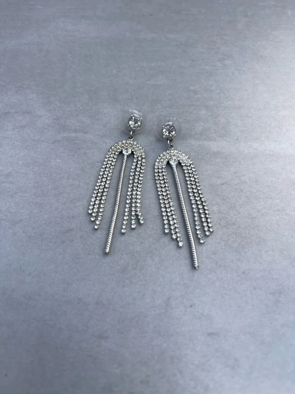 Silver Faux Diamond Earring